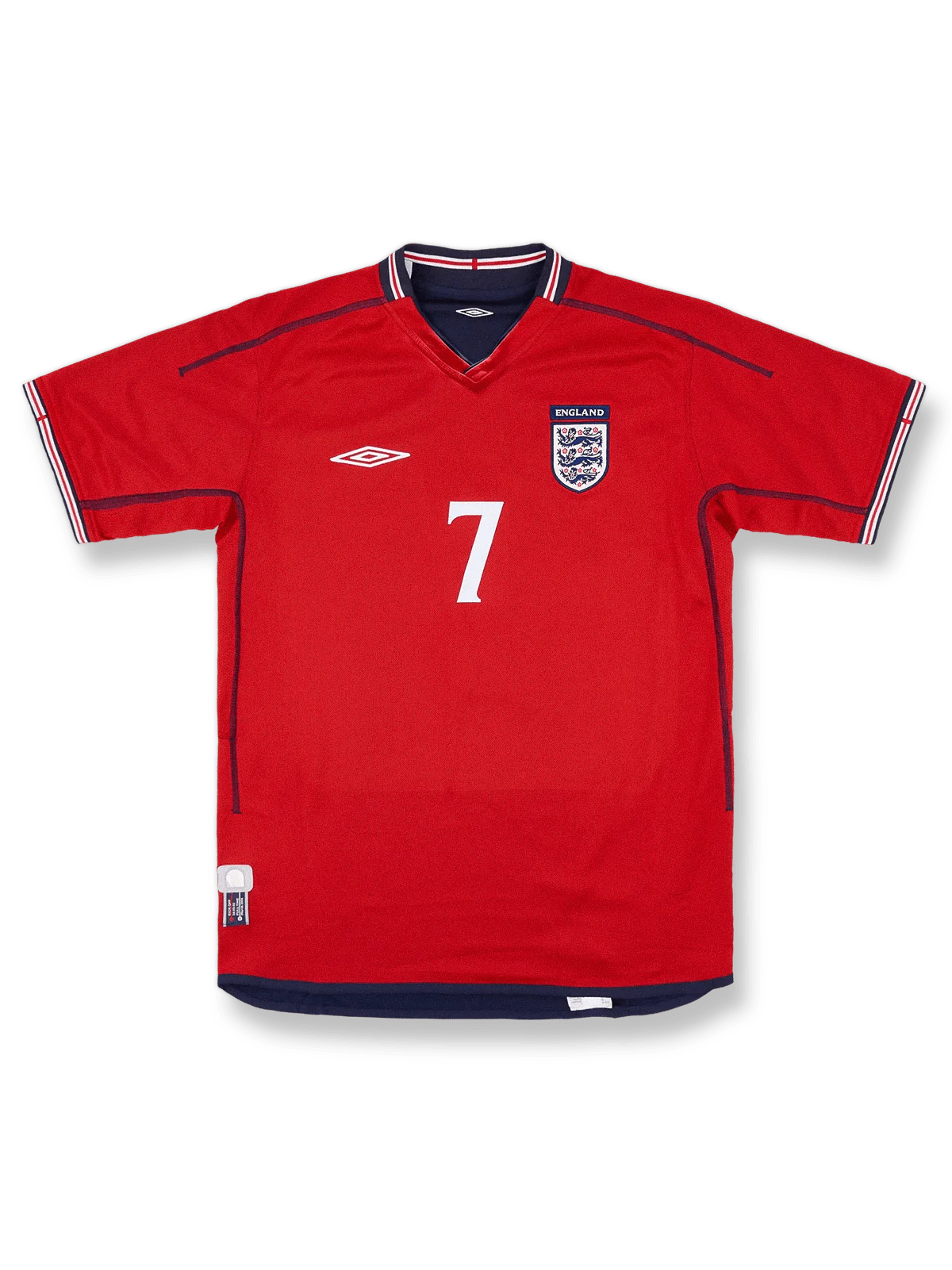 2002-04年 イングランド ベッカム アウェイレトロユニフォーム正面図