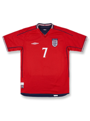 2002-04年 イングランド ベッカム アウェイレトロユニフォーム正面図