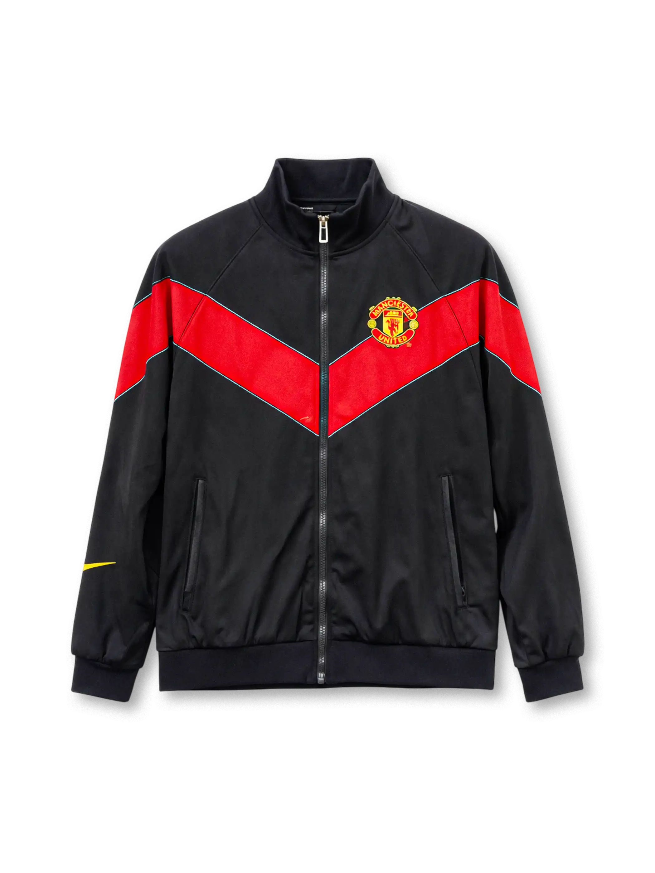0607 マンチェスター・ユナイテッド 防雨ウインドブレーカー 前面(V字切替・刺繍エンブレム)