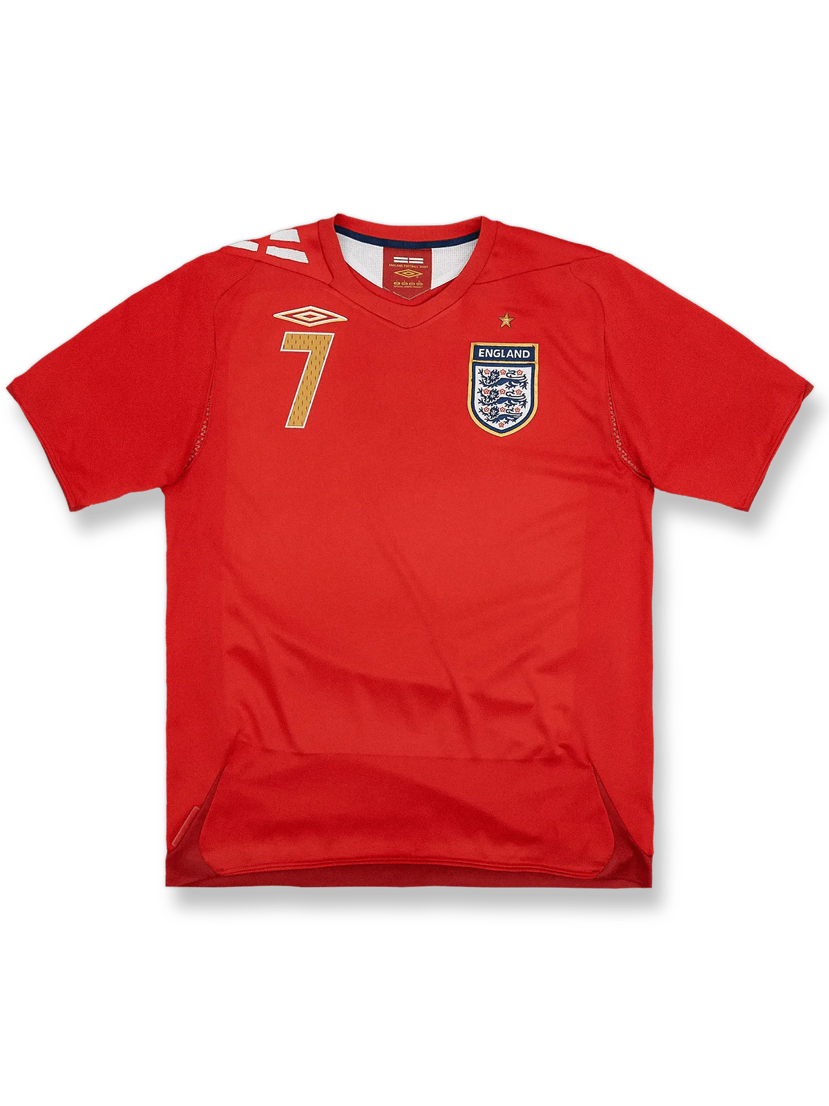 2006-08年 イングランド ベッカム アウェイレトロユニフォーム正面図