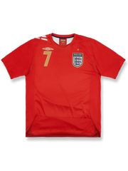 2006-08年 イングランド ベッカム アウェイレトロユニフォーム正面図