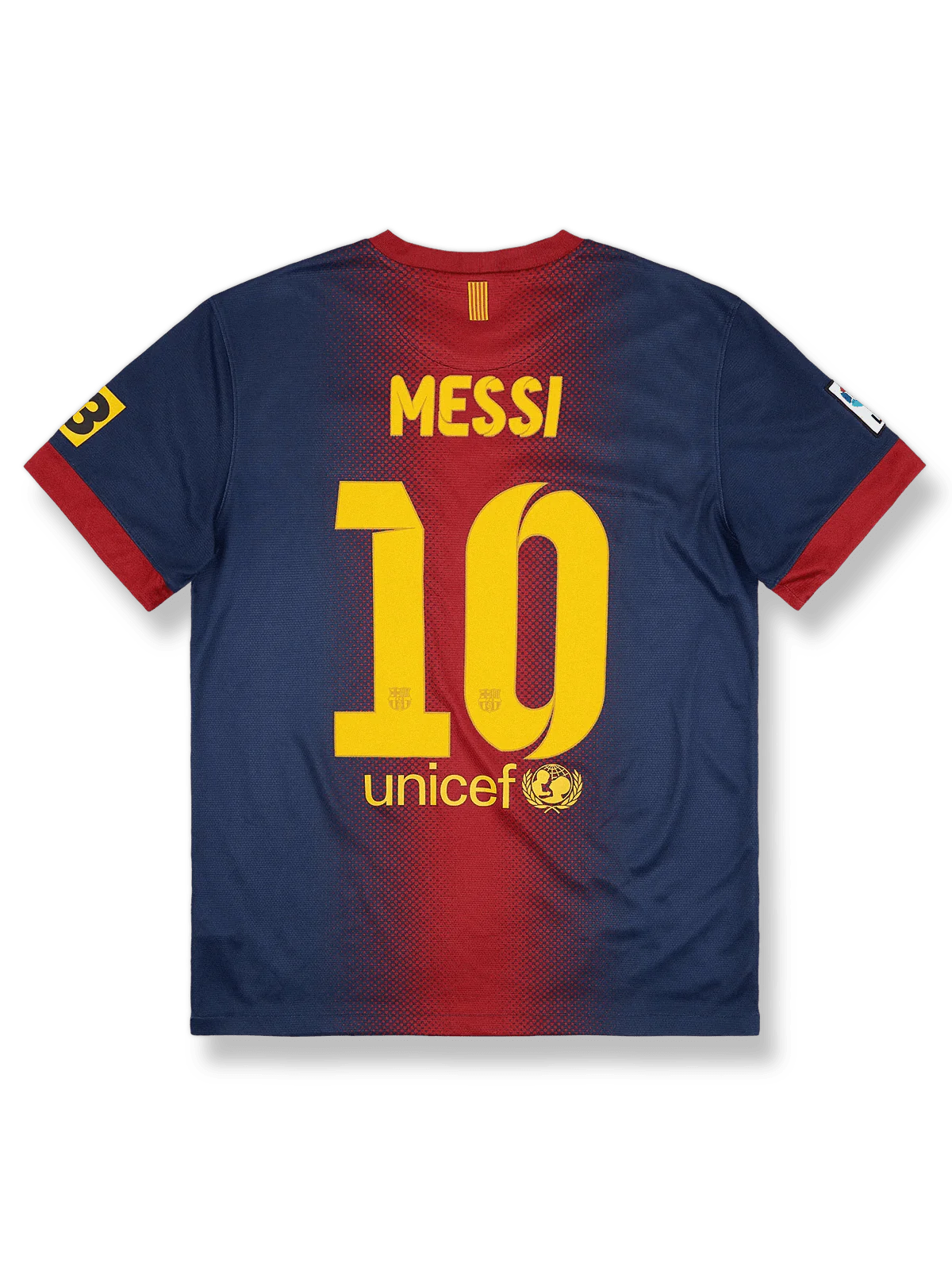 2007–09シーズン FCバルセロナ ホームユニフォーム メッシ 10番 ブルー&レッドストライプ&UNICEFロゴデザイン