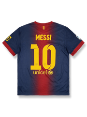 2007–09シーズン FCバルセロナ ホームユニフォーム メッシ 10番 ブルー&レッドストライプ&UNICEFロゴデザイン