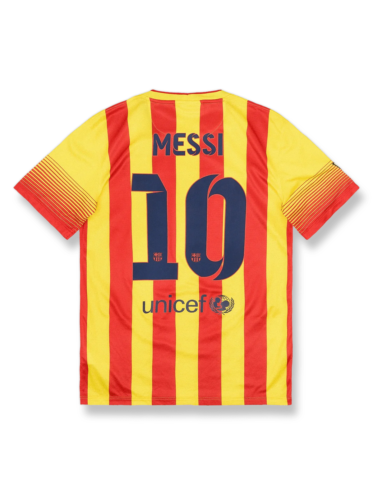 2013–15シーズン FCバルセロナ アウェイユニフォーム メッシ 10番 グレーとブラックのグラデーションストライプデザイン