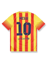 2013–15シーズン FCバルセロナ アウェイユニフォーム メッシ 10番 グレーとブラックのグラデーションストライプデザイン