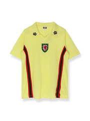 1976-79年ウェールズ代表アウェイユニフォーム 白地 赤アクセント クラシックエンブレム刺繍