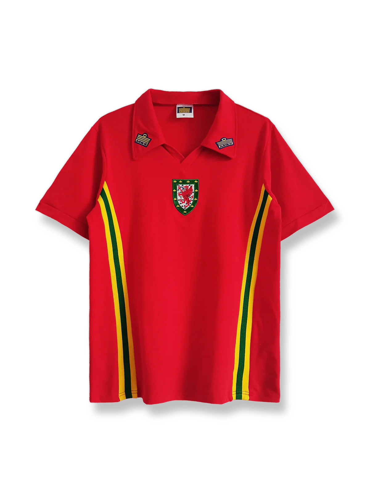 1976-79年ウェールズ代表ホームユニフォーム 赤地 白アクセント クラシックエンブレム刺繍