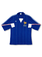 1980-82 フランス代表 ホーム ユニフォーム 正面デザイン ブルー ピンストライプ