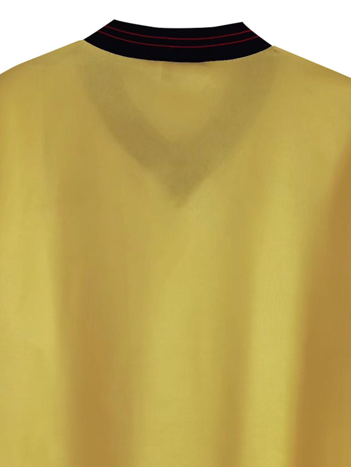 アーセナルのエンブレム3Dプリントのディテール、ブラックのVネックデザイン、Umbroのロゴと袖口のブラックストライプデザイン