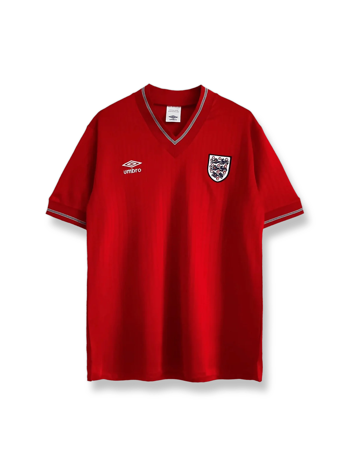 1984-87年イングランド代表アウェイユニフォーム ネイビーブルー 白赤アクセント クラシックエンブレム刺繍