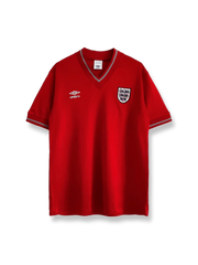 1984-87年イングランド代表アウェイユニフォーム ネイビーブルー 白赤アクセント クラシックエンブレム刺繍