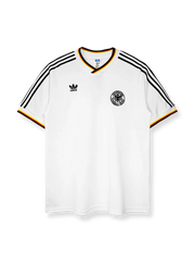 1986年メキシコワールドカップ西ドイツ代表ホームユニフォーム 白地に黒赤ライン クラシックデザイン