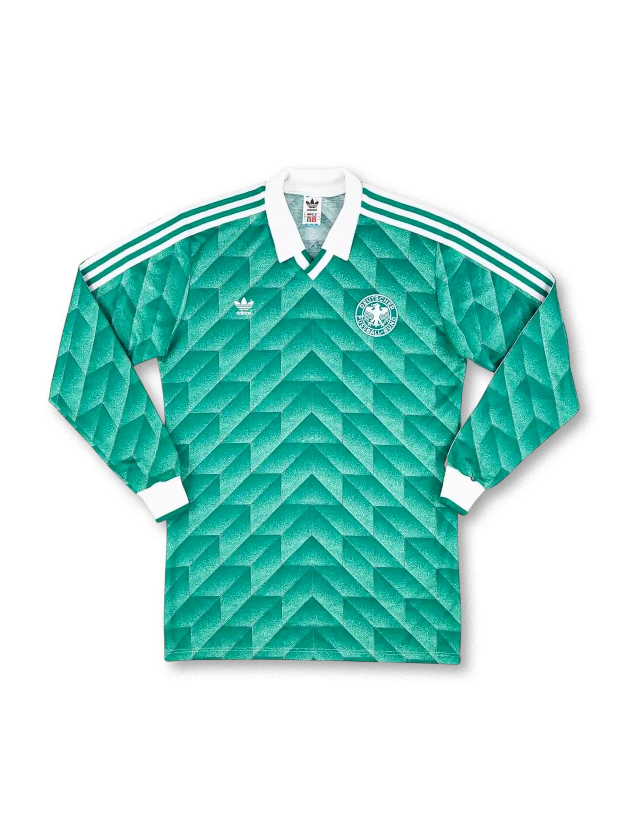 1988年西ドイツ代表アウェイユニフォーム 前面 グリーン幾何学柄