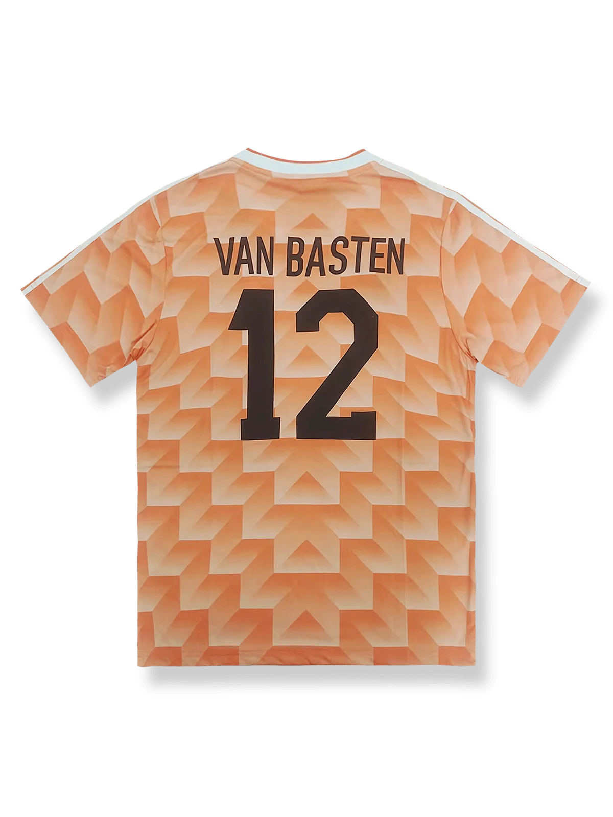 1988年欧州選手権オランダ代表ホームユニフォーム マルコ・ファン・バステン #12 オレンジ クラシックエンブレム刺繍