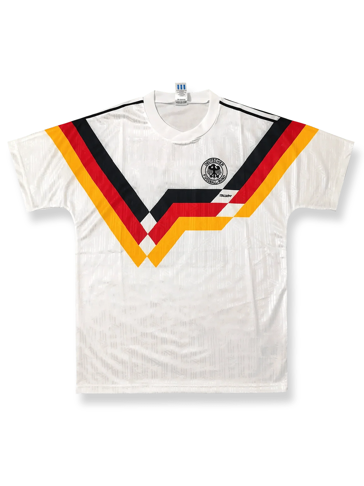 製品画像:1990 年ワールドカップ ドイツ代表 18 番クリンスマン ユニフォームの正面図