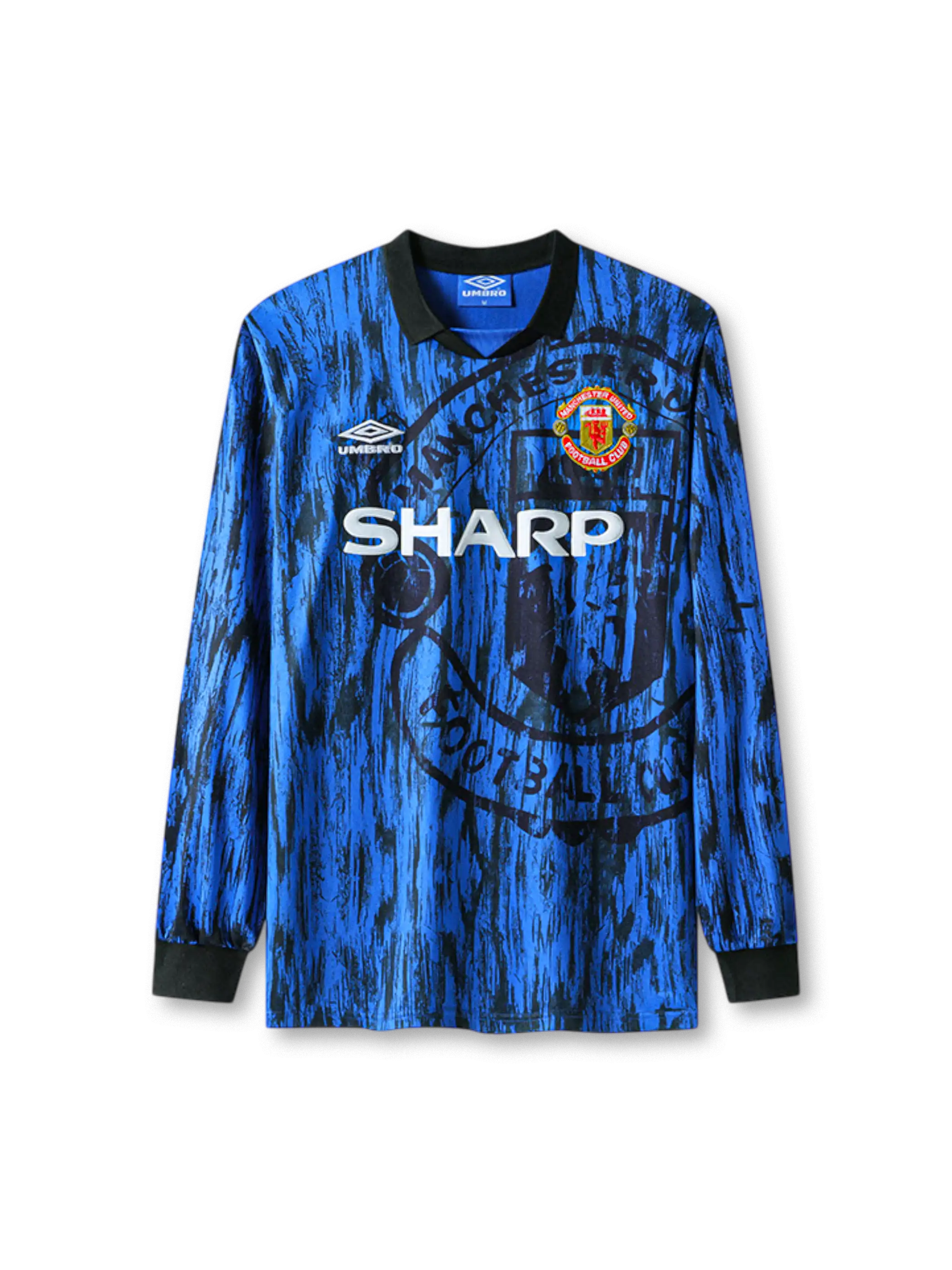 1992-93 マンチェスター・ユナイテッド アウェイ シャツ 正面 ブルーグラフィック