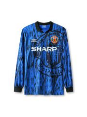 1992-93 マンチェスター・ユナイテッド アウェイ シャツ 正面 ブルーグラフィック