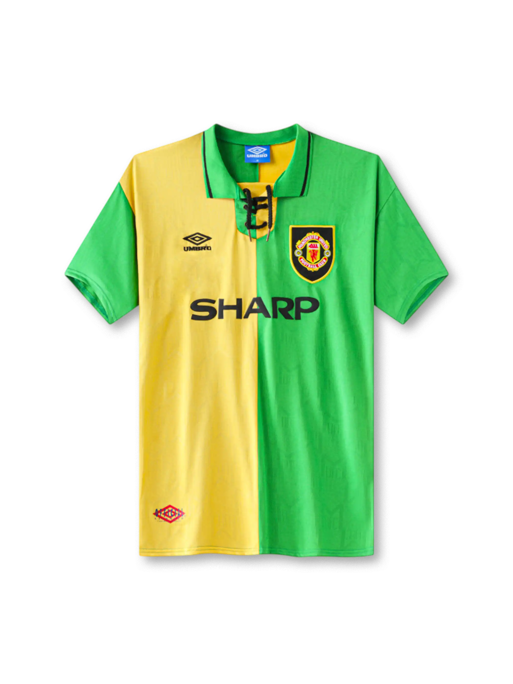1992-94 マンチェスター・ユナイテッド サード シャツ 正面 グリーン×イエロー