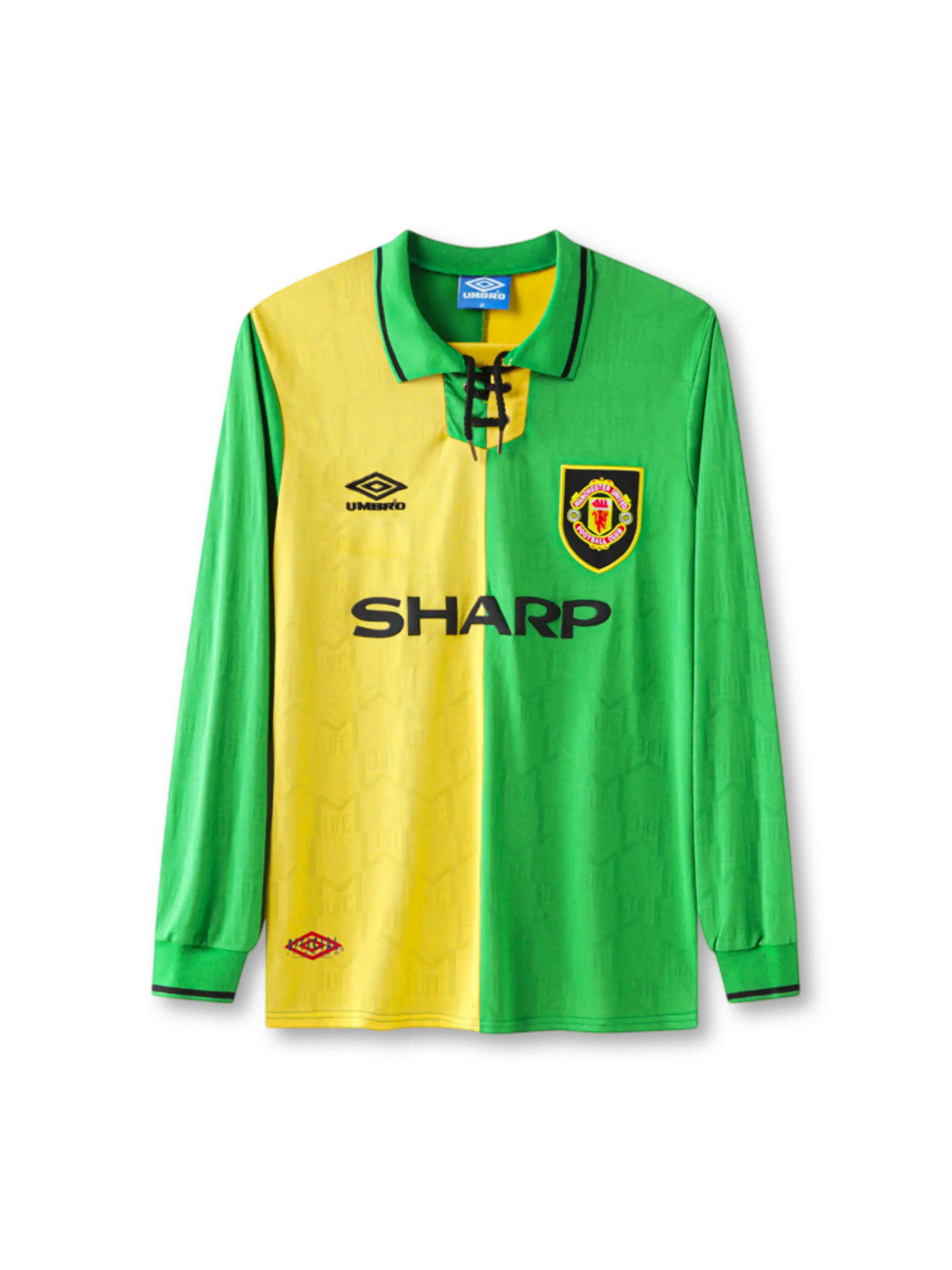 1992-94 マンチェスター・ユナイテッド サード シャツ 正面 グリーン×イエロー