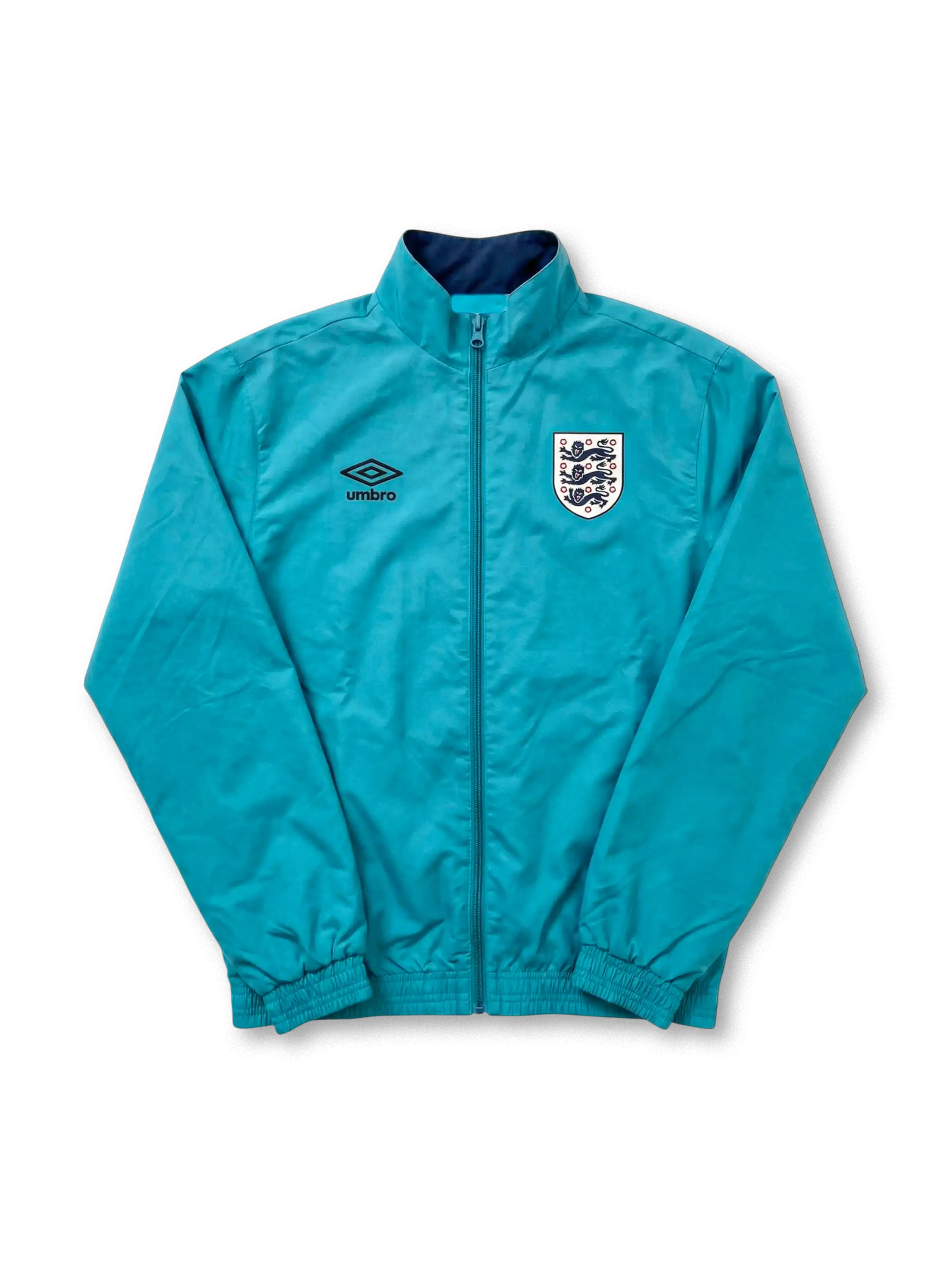 1992年イングランド代表 リバーシブルウィンドブレーカー 無地ティール面 正面