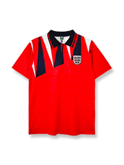 1992年イングランド代表アウェイレトロユニフォーム 濃紺 白アクセント クラシックストライプ&エンブレム刺繍