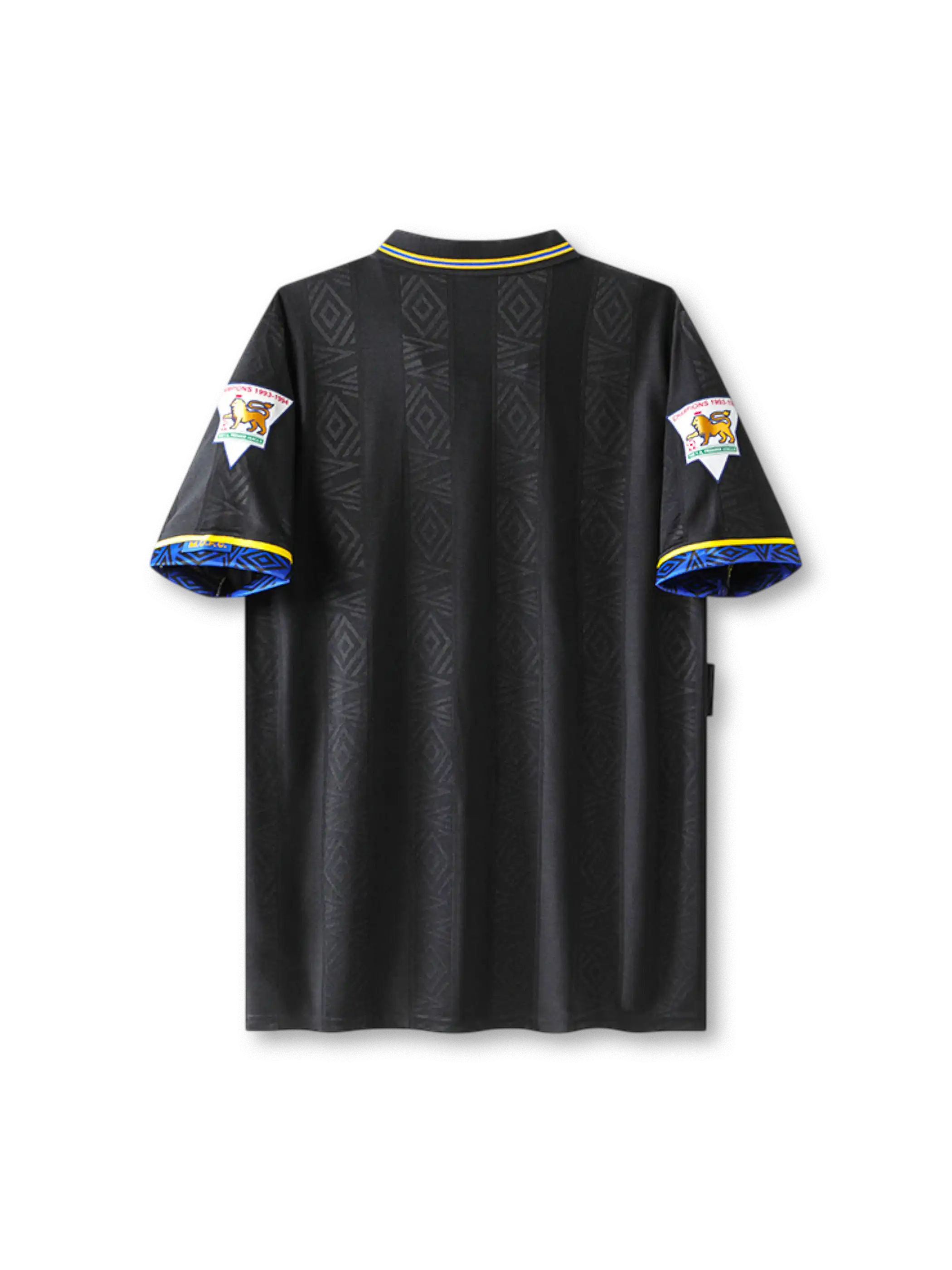 1993-95 マンチェスター・ユナイテッド アウェイ シャツ 正面 ブラック×イエローデザイン