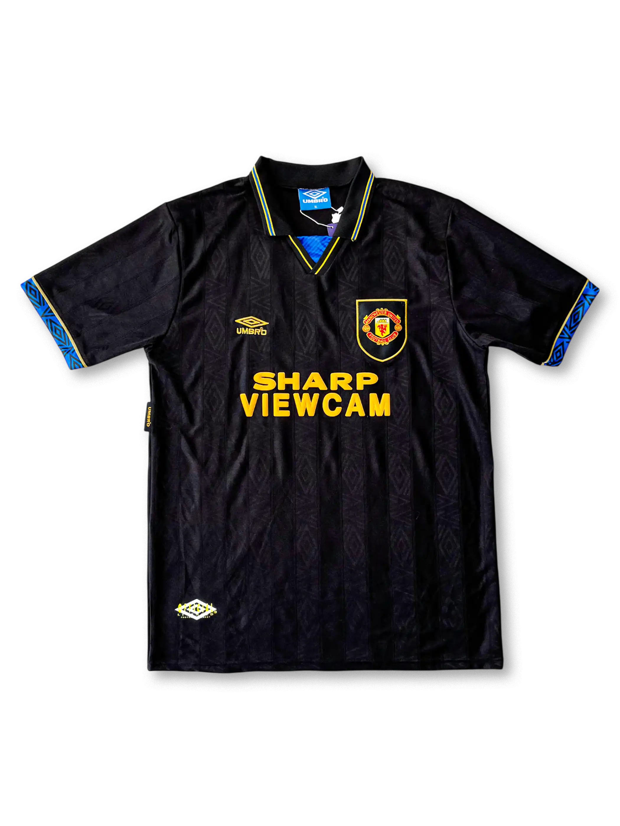 1993-95年マンチェスター・ユナイテッド アウェイユニフォーム 前面 SHARP VIEWCAM ロゴ