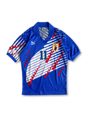 1990年代レトロサッカーユニフォーム。1993年日本代表ホームキット – 三浦知良11番を昇華プリントと高機能素材で再現。
