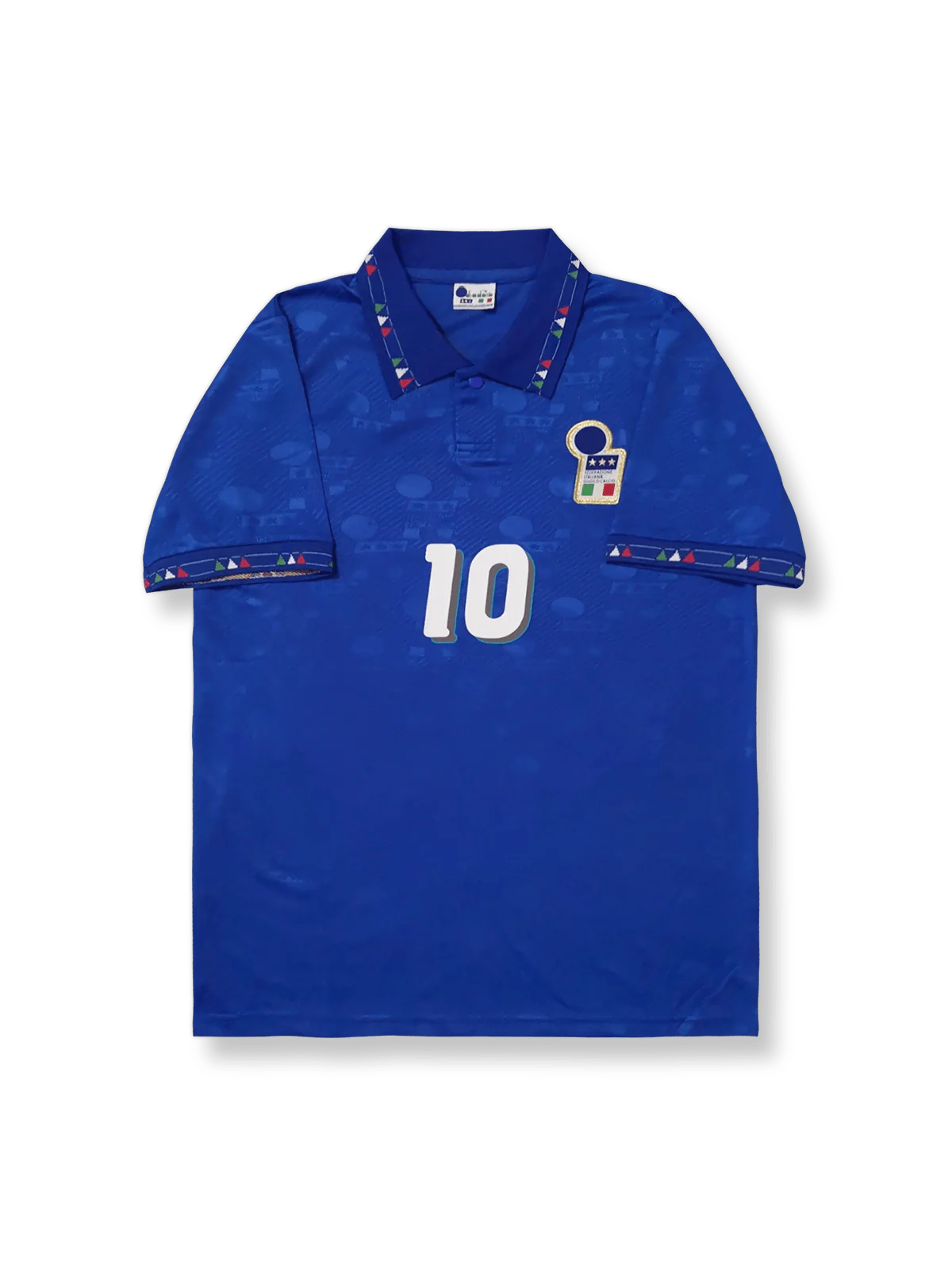 製品画像1994 年ワールドカップイタリア代表 10 番バッジョレトロユニフォームの正面図