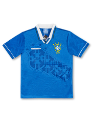 1994-96 ブラジル代表 アウェイシャツ 正面・ロイヤルブルーとCBFシャドー柄