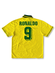 1994-96年 ブラジル代表 ホーム ロナウド9番、カナリアイエローのヴィンテージユニフォーム