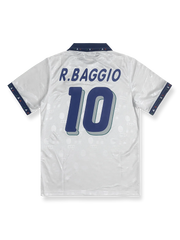 1994年ワールドカップ イタリア代表 アウェイユニフォーム バッジョ 10番 クラシックアッズーリホワイトブルーストライプデザイン