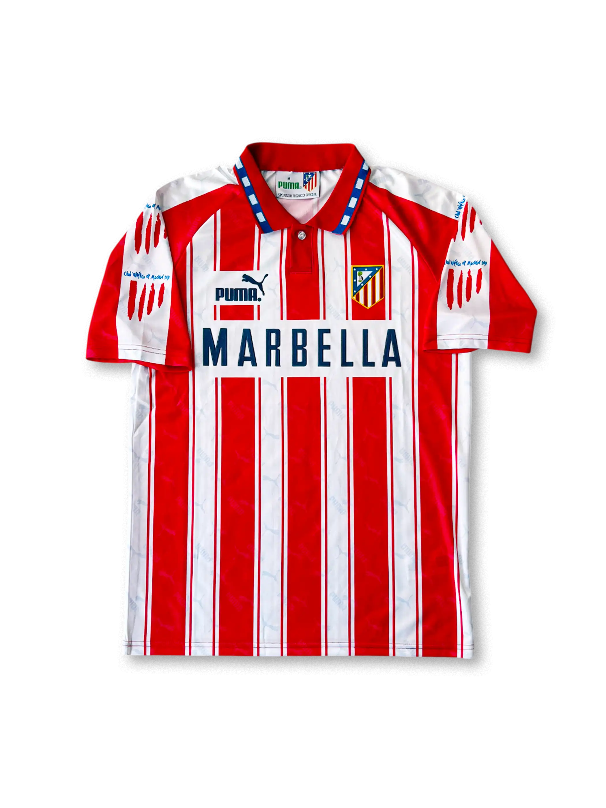 1995-96年アトレティコ・マドリード ホームユニフォーム 前面 MARBELLA スポンサー