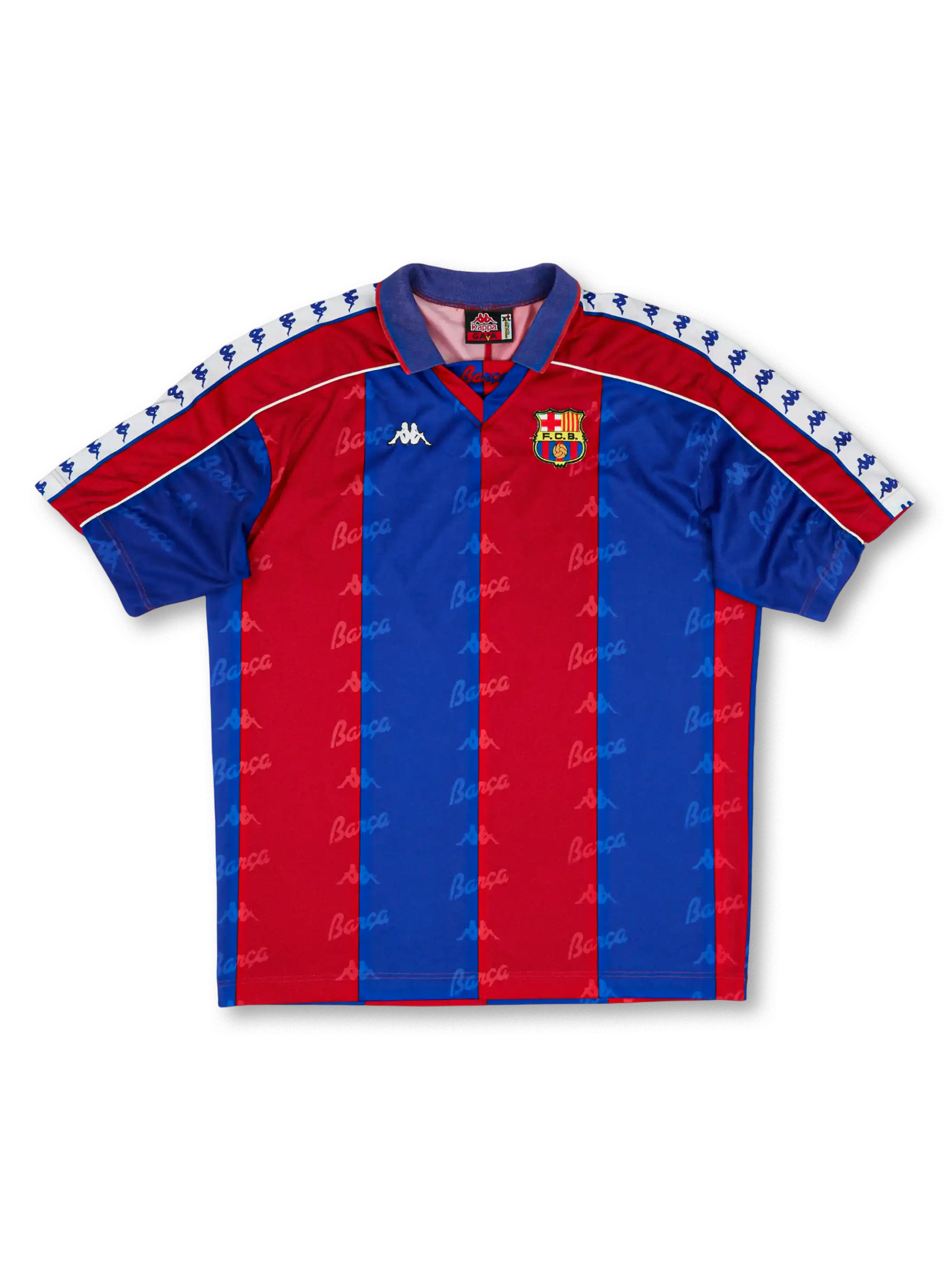 1995-97年 FCバルセロナ ホームシャツ Kappa製 バルサ ストライプ クラシックデザイン