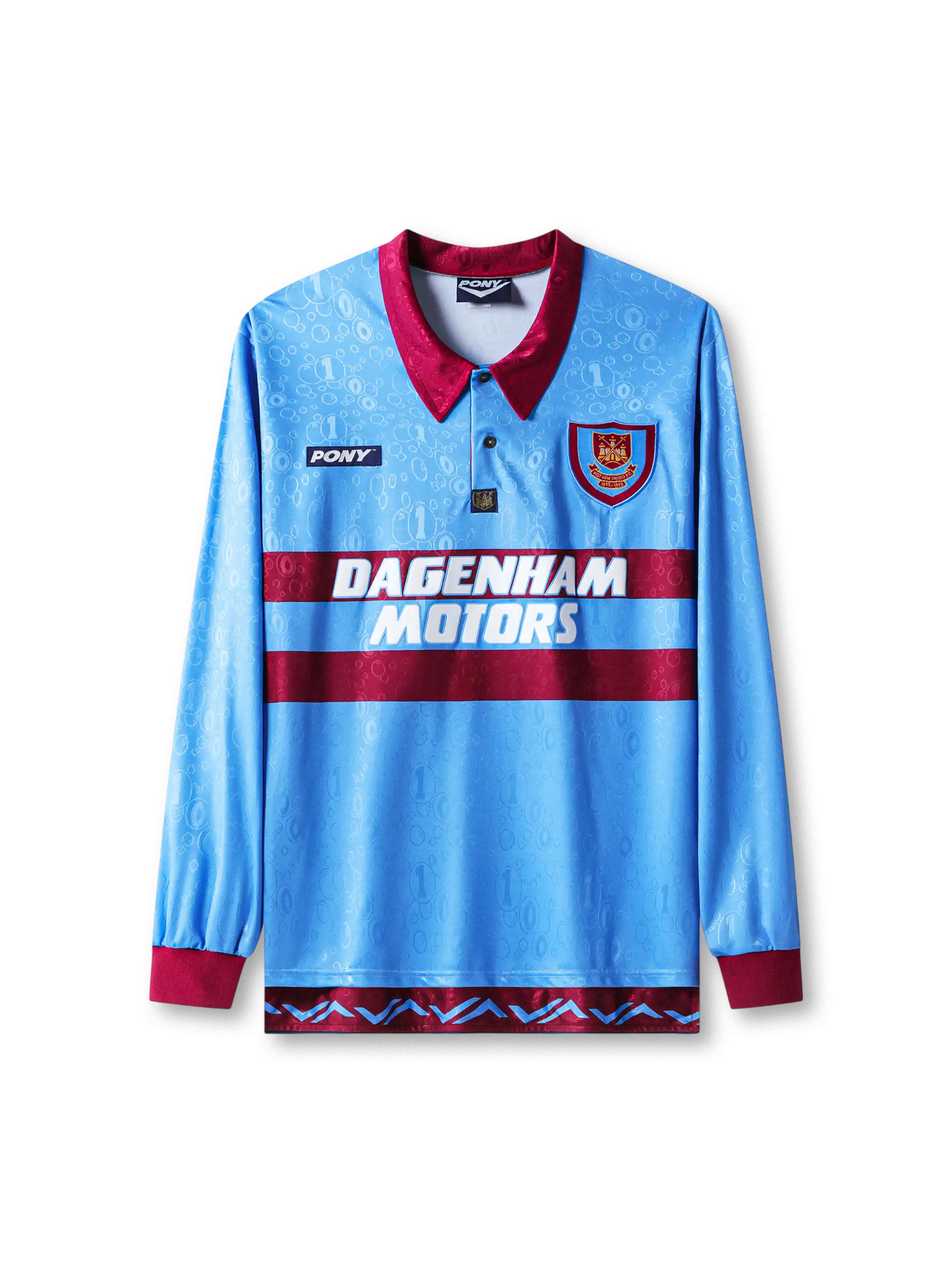 1995-97 ウェストハム・ユナイテッド アウェイ シャツ 正面 Dagenham Motorsロゴ