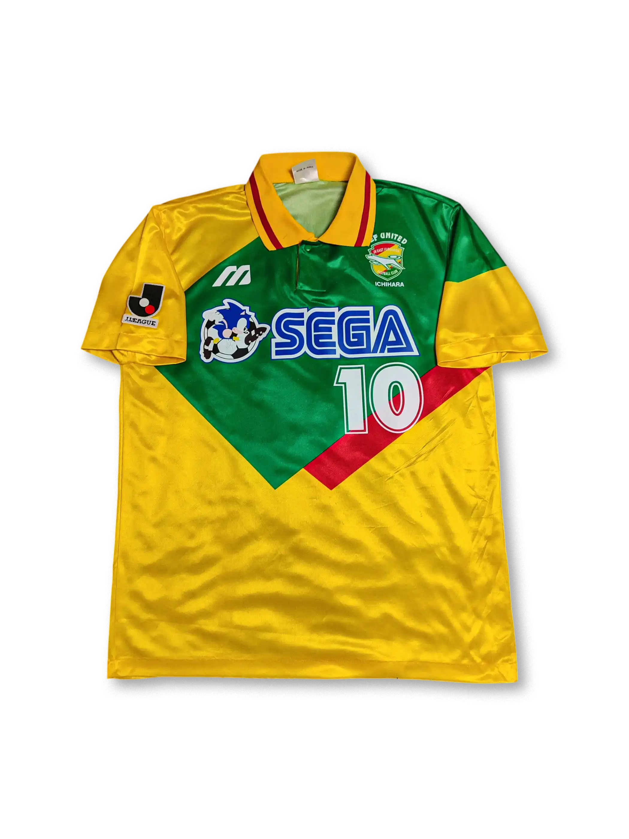 1995年 ジェフ市原 ホームユニフォーム SEGAスポンサーロゴ入り、10番