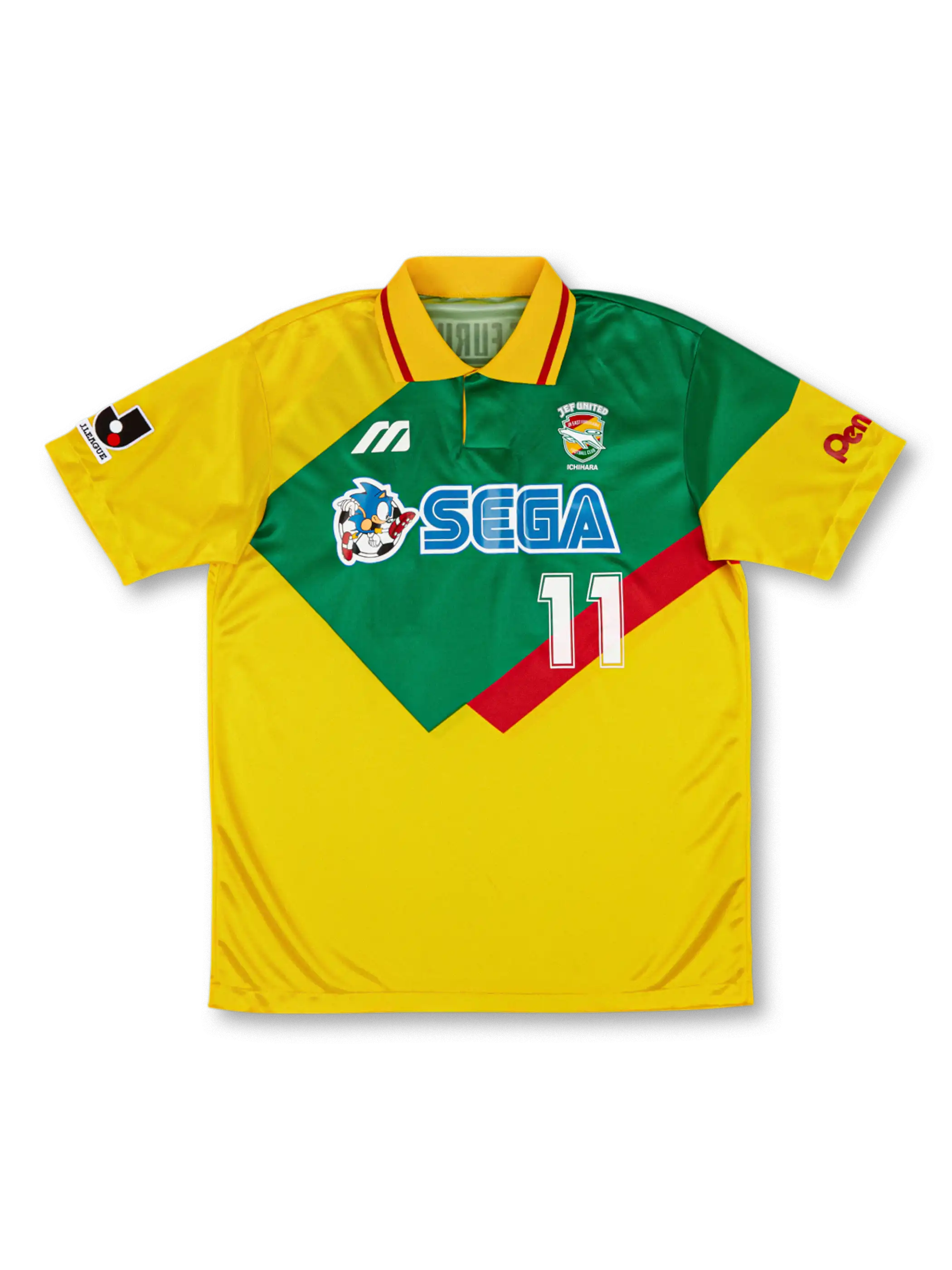 1995年 ジェフ市原 ホームユニフォーム SEGAロゴ入り、背番号11