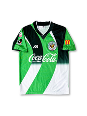1995年ヴェルディ川崎 ホームユニフォーム 正面、Coca-Colaロゴ入り 緑×白グラデーションデザイン