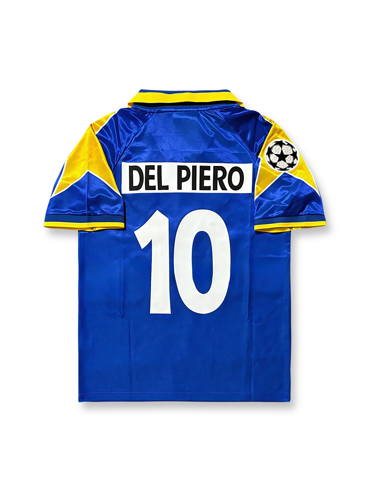 1995-96シーズン ユヴェントスUEFAチャンピオンズリーグ決勝アウェイユニフォーム、アレッサンドロ・デル・ピエロ10番、欧州公式試合用デザイン