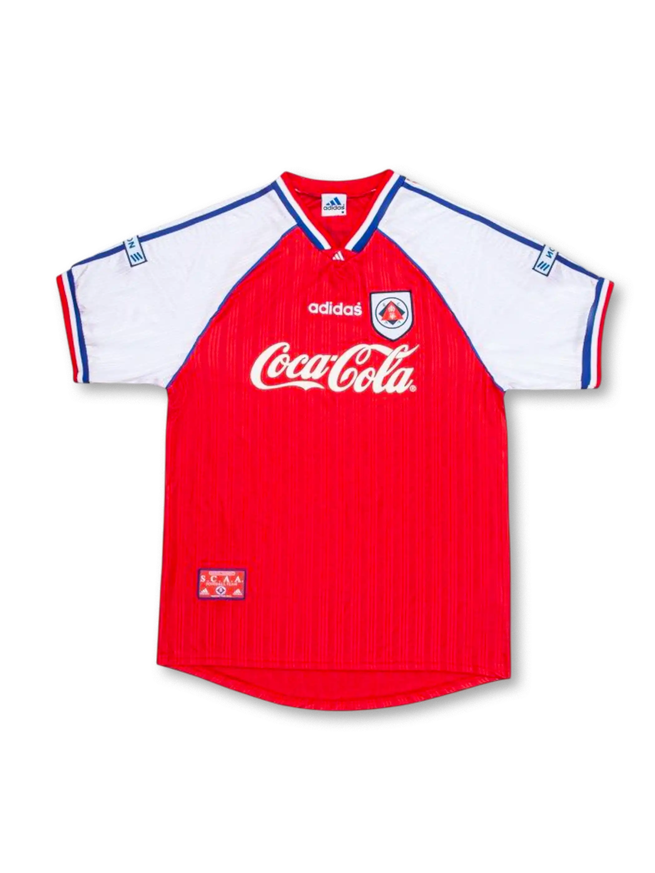 1996-97 南華SC ホームユニフォーム 赤×白 Coca-Colaロゴ デザイン