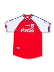 1996-97 南華SC ホームユニフォーム 赤×白 Coca-Colaロゴ デザイン