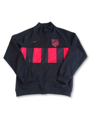 1996年アトレティコ・マドリード トラックジャケット 正面、レッド×ネイビーのブロック配色