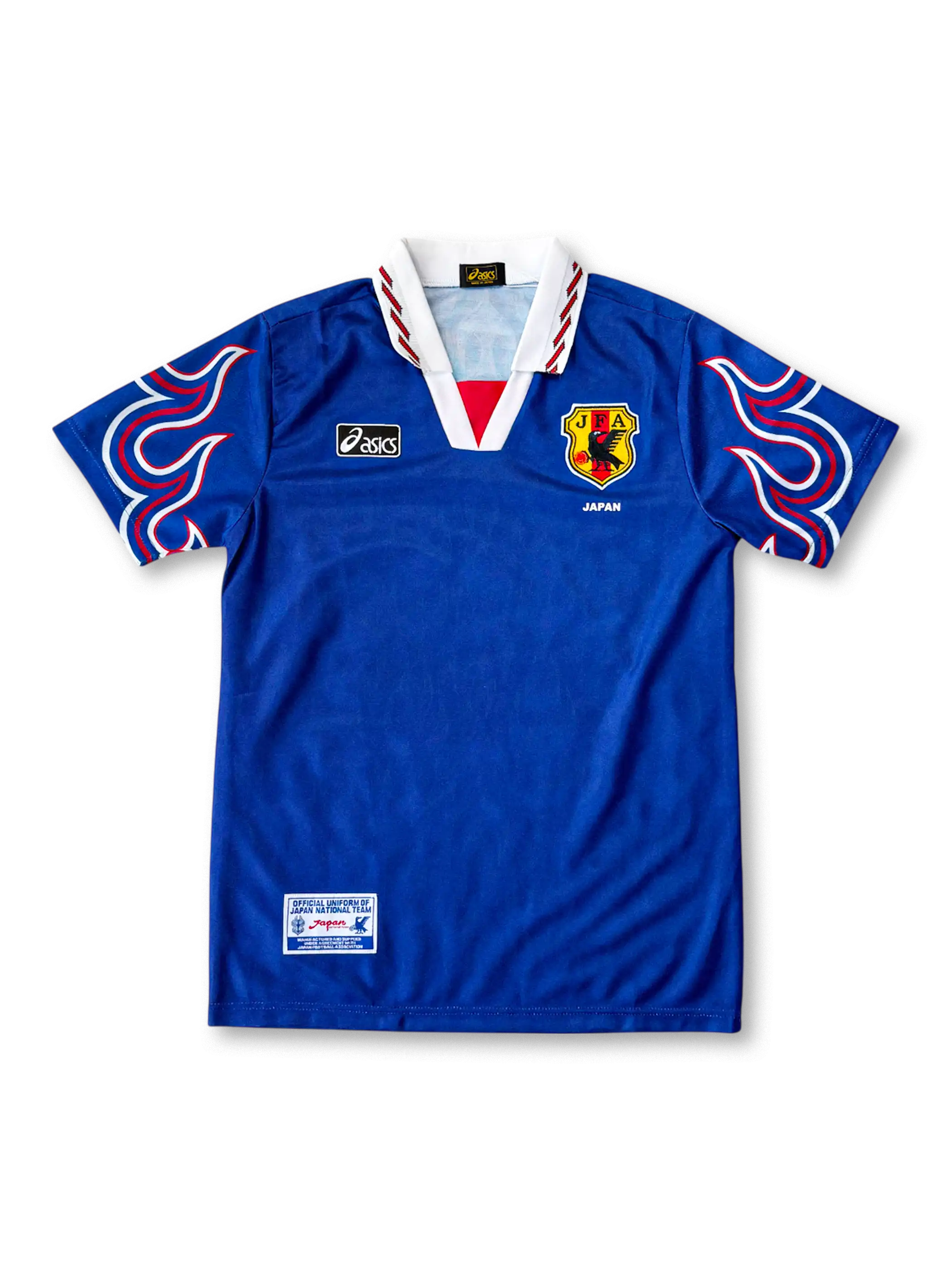 1996年日本代表 ホームユニフォーム 炎デザイン初期型 前面 アシックス製