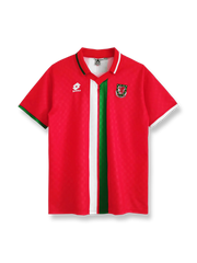 1996-98年ウェールズ代表ホームユニフォーム 赤地 白アクセント クラシックエンブレム刺繍