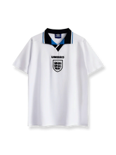 1996年イングランド代表ホームユニフォーム 白地 赤アクセント クラシックエンブレム刺繍