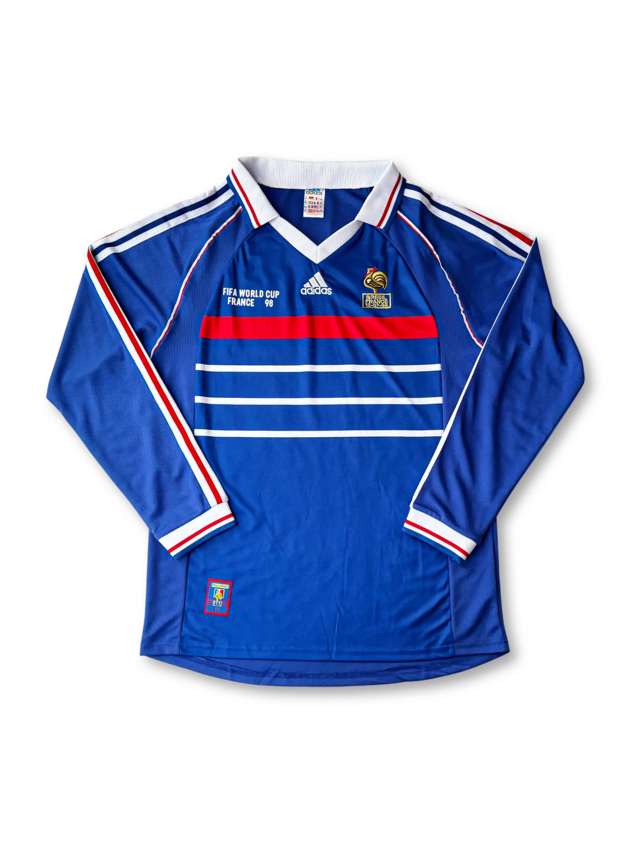 1998年フランス代表ホーム長袖ユニフォーム 正面デザイン
