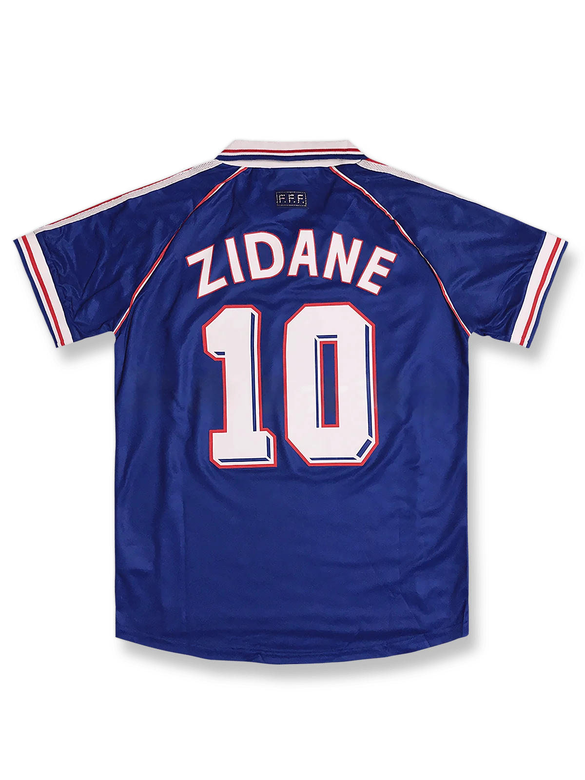 1998年ワールドカップ フランス代表 ホームレトロユニフォーム ジダン 10番 金刺繍スター&トリコロールラインデザイン