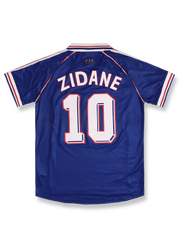 1998年ワールドカップ フランス代表 ホームレトロユニフォーム ジダン 10番 金刺繍スター&トリコロールラインデザイン