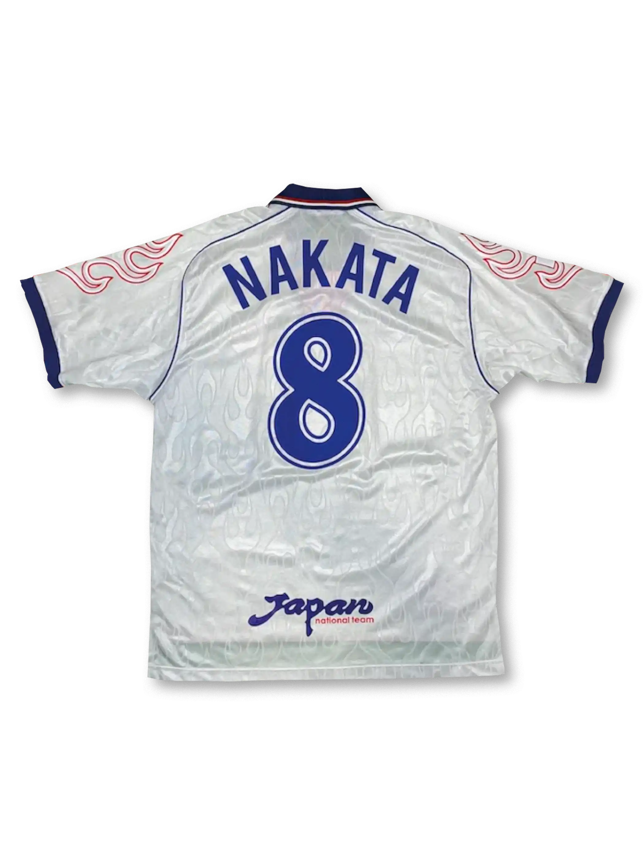 1998 日本代表 アウェイ ユニフォーム 中田英寿 8番、レトロサッカーシャツ