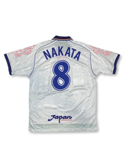 1998 日本代表 アウェイ ユニフォーム 中田英寿 8番、レトロサッカーシャツ